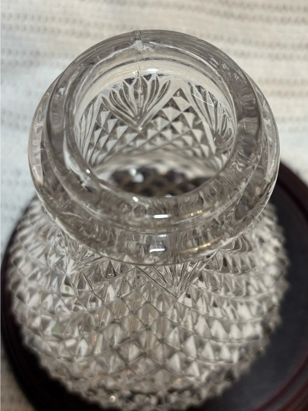 Vintage Clear Glass Diamond Pattern Sugar Shaker / Dispenser Base